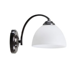 Lampa kinkiet GRACJA czarny perłowy 1×40 e27 klosz biały 794721 Lampa kinkiet GRACJA czarny perłowy 1×40 e27 klosz biały 794721
