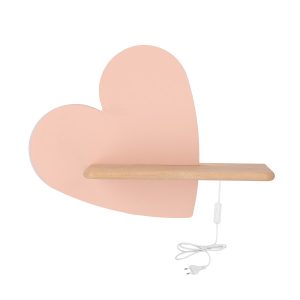 Lampa kinkiet HEART 5w led iq kids z przewodem z wł. i wtyczką różowy 795529 Lampa kinkiet HEART 5w led iq kids z przewodem z wł. i wtyczką różowy 795529