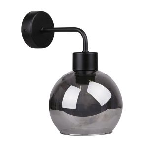 Lampa kinkiet LADY czarny 1x40w e27 klosz dymiony 794887 Lampa kinkiet LADY czarny 1x40w e27 klosz dymiony 794887
