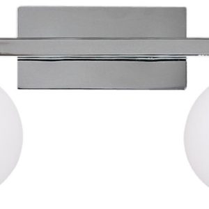 Lampa kinkiet MALDUS chromowy 2x40w g9 klosz biały 233644