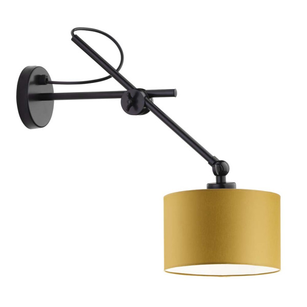 Lampa kinkiet na wysięgniku do sypialni HAMILTON Czarny - Musztardowy 859143