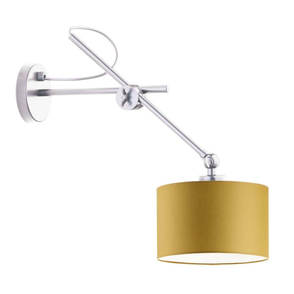 Lampa kinkiet na wysięgniku do sypialni HAMILTON Srebrny - Musztardowy 859162
