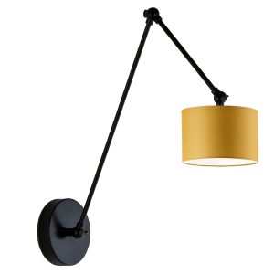Lampa kinkiet na wysięgniku do sypialni TESNUS Czarny – Musztardowy 859228 Lampa kinkiet na wysięgniku do sypialni TESNUS Czarny – Musztardowy 859228