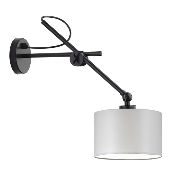 Lampa kinkiet na wysięgniku HAMILTON Czarny - Jasny Szary 859169
