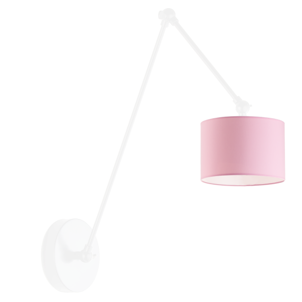 Lampa kinkiet na wysięgniku ruchomym TESNUS Biały - Jasny Różowy 859190