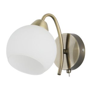 Lampa kinkiet NESTOR patynowy 1x40w e27 klosz biały 794615 Lampa kinkiet NESTOR patynowy 1x40w e27 klosz biały 794615