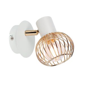 Lampa kinkiet OSLO 1x40w e14 biały/złoty 790749 Lampa kinkiet OSLO 1x40w e14 biały/złoty 790749