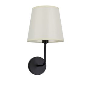 Lampa kinkiet PASTERI czarny matowy 1×40 e14 abażur beżowy 794735 Lampa kinkiet PASTERI czarny matowy 1×40 e14 abażur beżowy 794735