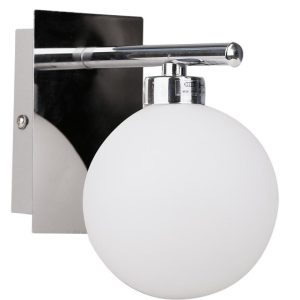 Lampa kinkiet RAISA chromowy 1x40w g9 klosz biały 187488 Lampa kinkiet RAISA chromowy 1x40w g9 klosz biały 187488