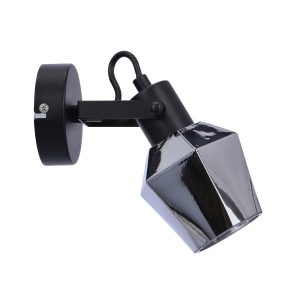 Lampa kinkiet RANDI czarny matowy 1x15w e14 klosz dymiony 794774 Lampa kinkiet RANDI czarny matowy 1x15w e14 klosz dymiony 794774