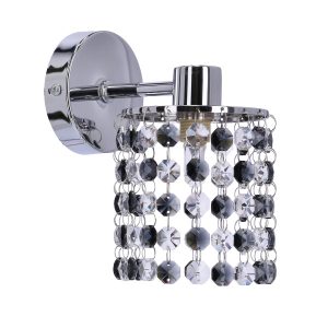 Lampa kinkiet ROYAL 1x40w g9 chrom+kryształki czarne 934121 Lampa kinkiet ROYAL 1x40w g9 chrom+kryształki czarne 934121