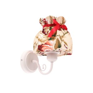 Lampa kinkiet ROZANO biały 1x40w e27 abażur kwiatowy 794717 Lampa kinkiet ROZANO biały 1x40w e27 abażur kwiatowy 794717