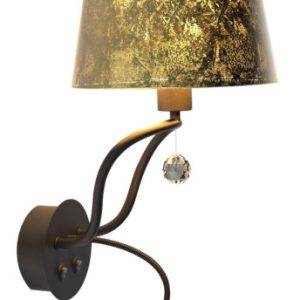 Lampa kinkiet SARIA 1x6w e14 led+8w led czarno złoty apeti 794824 Lampa kinkiet SARIA 1x6w e14 led+8w led czarno złoty apeti 794824