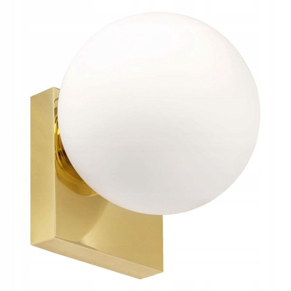 Lampa Kinkiet Ścienny Szklana Kula Gold Złota E27 274667