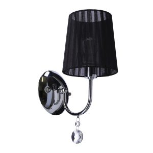 Lampa kinkiet SORENTO 1x40w e14 chrom abażur czarny 794857 Lampa kinkiet SORENTO 1x40w e14 chrom abażur czarny 794857