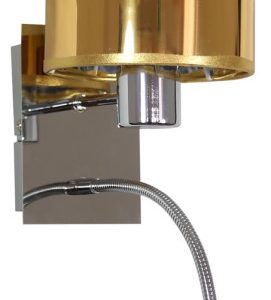 Lampa kinkiet SYLWANA 1x40w e14 + led z wyłącznikiem chrom / złoty 794819 Lampa kinkiet SYLWANA 1x40w e14 + led z wyłącznikiem chrom / złoty 794819