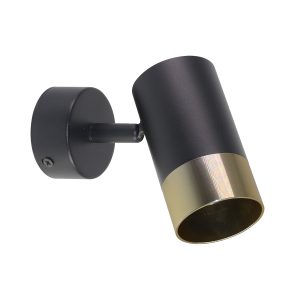 Lampa kinkiet TOBI czarny 1x15w gu10 klosz czarny+złoty 794618 Lampa kinkiet TOBI czarny 1x15w gu10 klosz czarny+złoty 794618