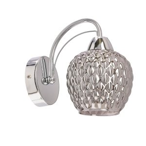 Lampa kinkiet TOBIAS chromowy 1x40w e27 klosz dymiony 795780 Lampa kinkiet TOBIAS chromowy 1x40w e27 klosz dymiony 795780