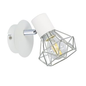 Lampa kinkiet VERVE 1x40w e14 biały abażur chrom 794867 Lampa kinkiet VERVE 1x40w e14 biały abażur chrom 794867