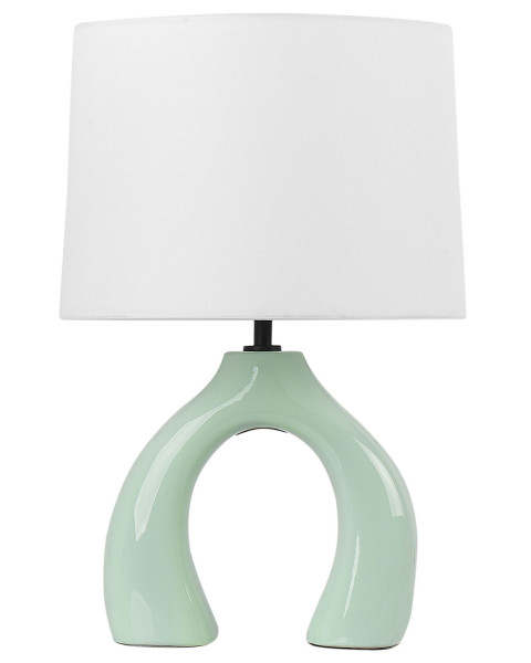 Lampa lampka stołowa nocna ceramiczna jasnozielona 536925