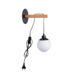 Lampa LightLogic LL COMT W 1xE14 66229 kinkiet biały klosz drewniana 1 955345 Lampa LightLogic LL COMT W 1xE14 66229 kinkiet biały klosz drewniana 1 955345