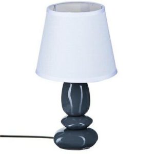 LAMPA Luis CERAMICZNA granatowo-biała BAWEŁNIANY KLOSZ 487832 LAMPA Luis CERAMICZNA granatowo-biała BAWEŁNIANY KLOSZ 487832