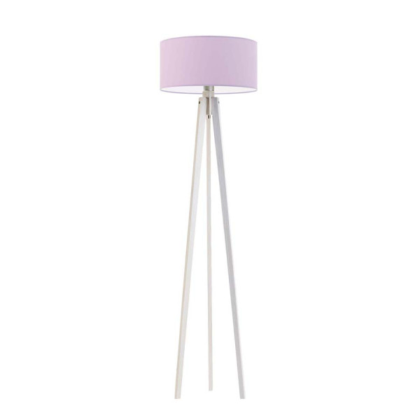 Lampa MIAMI drewniana tripod do wnętrz Biały/ Jasny Fioletowy 1003614