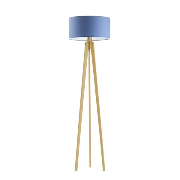 Lampa MIAMI drewniana tripod do wnętrz Dąb/ Niebieski 1003643
