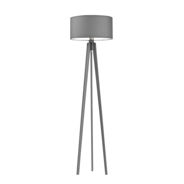 Lampa MIAMI drewniana tripod do wnętrz Popielaty/ Szary Stalowy 1004118