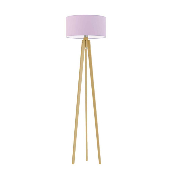 Lampa MIAMI tripod drewno styl skandynawski Dąb/ Jasny Fioletowy 1003658