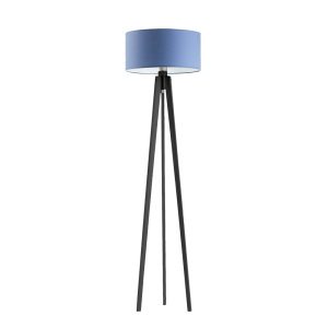 Lampa MIAMI tripod drewno styl skandynawski Heban/ Niebieski 1003810 Lampa MIAMI tripod drewno styl skandynawski Heban/ Niebieski 1003810