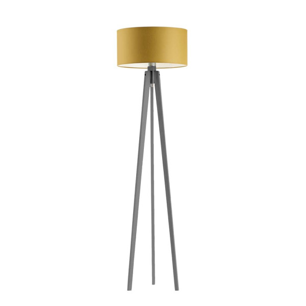 Lampa MIAMI tripod drewno styl skandynawski Popielaty/ Musztardowy 1004105