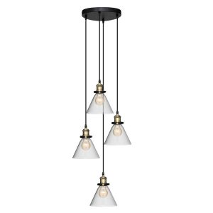 Lampa nad stół industrialna Alak, 4-punktowa, Ø 18 cm 438994 Lampa nad stół industrialna Alak, 4-punktowa, Ø 18 cm 438994
