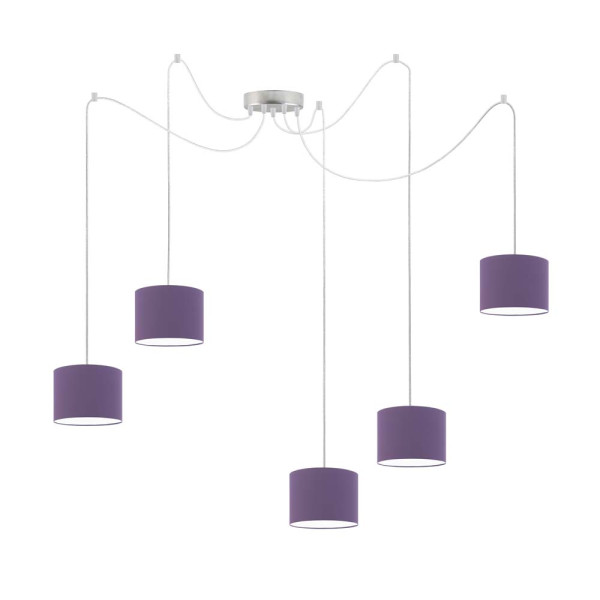 Lampa nad stół WAIKIKI W5 Stal Szczotkowana - Fioletowy 883566