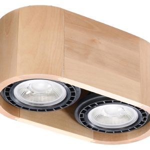 Lampa natynkowa Basic 2-punktowa drewniana beżowa 73926 Lampa natynkowa Basic 2-punktowa drewniana beżowa 73926