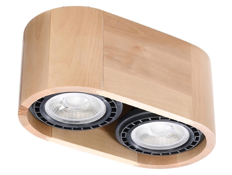 Lampa natynkowa Basic 2-punktowa drewniana beżowa 73926