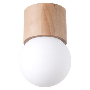 Lampa natynkowa Boomo 19 cm drewniana brązowa 328551