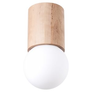 Lampa natynkowa Boomo 23 cm drewniana brązowa 328565