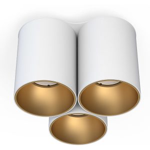 Lampa natynkowa Eye tone 3-punktowa stalowa biało-złota 52923 Lampa natynkowa Eye tone 3-punktowa stalowa biało-złota 52923
