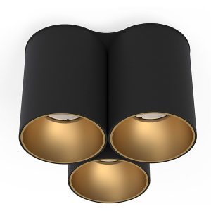 Lampa natynkowa Eye tone 3-punktowa stalowa czarna 52928 Lampa natynkowa Eye tone 3-punktowa stalowa czarna 52928