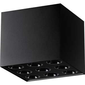 Lampa natynkowa Ozzy LED 9-punktowa aluminiowa czarna 348315 Lampa natynkowa Ozzy LED 9-punktowa aluminiowa czarna 348315