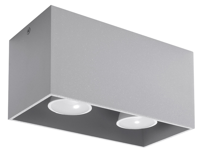 Lampa natynkowa Quad Maxi 2-punktowa aluminiowa szara 52421