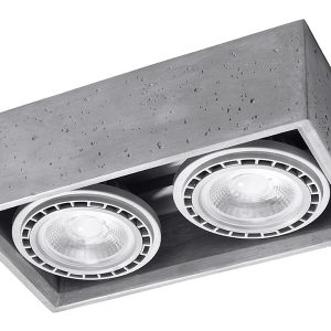 Lampa natynkowa Quatro 2-punktowa betonowa szara 52515 Lampa natynkowa Quatro 2-punktowa betonowa szara 52515