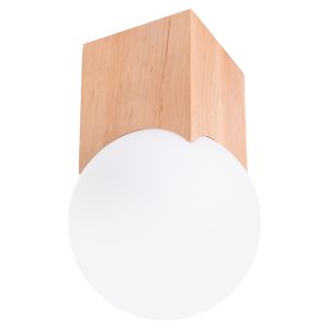 Lampa natynkowa Solis drewniana beżowo-biała 439091 Lampa natynkowa Solis drewniana beżowo-biała 439091