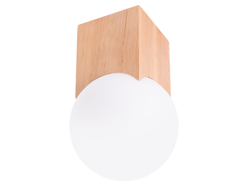 Lampa natynkowa Solis drewniana beżowo-biała 439091