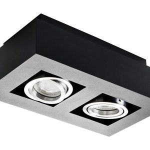 Lampa natynkowa Stobi 2-punktowa aluminiowa 25,3 cm czarna 56006 Lampa natynkowa Stobi 2-punktowa aluminiowa 25,3 cm czarna 56006