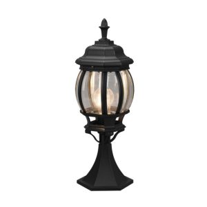 Lampa ogrodowa stojąca czarna ELVO wys:49 cm 1xE27x60W IP23 Trio 921711