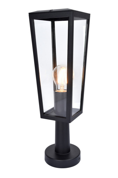 Lampa ogrodowa stojąca czarno-biała PINE wys:42,6 cm 1xE27x40W IP44 Lutec 921635