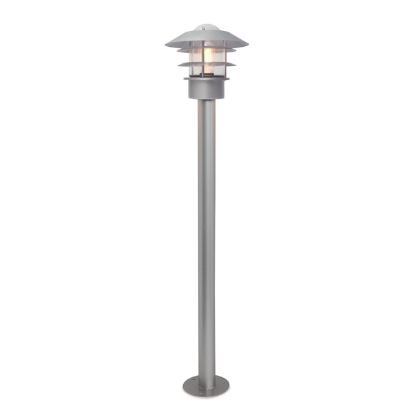 Lampa ogrodowa stojąca srebrna Helsingor wys:100 cm 1xE27x60W IP44 Elstead 921695