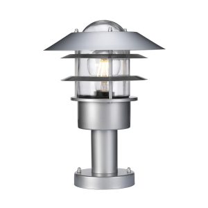 Lampa ogrodowa stojąca srebrna Helsingor wys:30,5 cm 1xE27x60W IP44 Elstead 921700 Lampa ogrodowa stojąca srebrna Helsingor wys:30,5 cm 1xE27x60W IP44 Elstead 921700